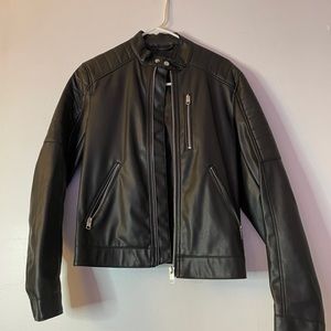 Leather h&m black jacket